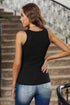 Sleeveless Scoop Neck Button Tank Top